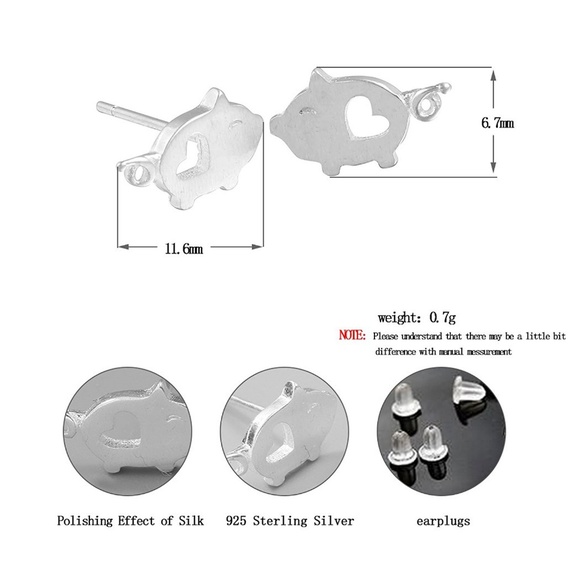 ❤️4 for $20 Sale❤️Cute Piggy Stud Earrings - Picture 4 of 4